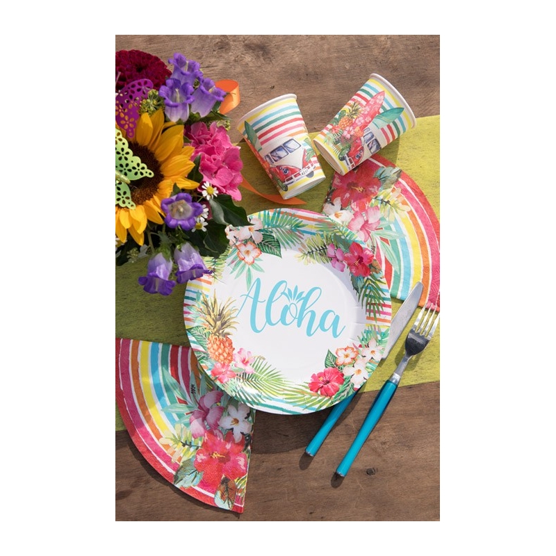 20 serviettes Aloha idéale pour dresser une table Hawaienne ou tropicale