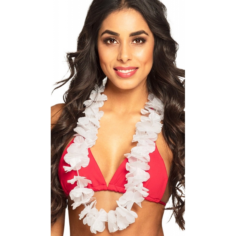 Collier hawaiien blanc