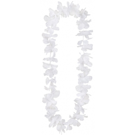 Collier hawaiien blanc l'accessoire idéal pour compléter votre tenue Hawaienne