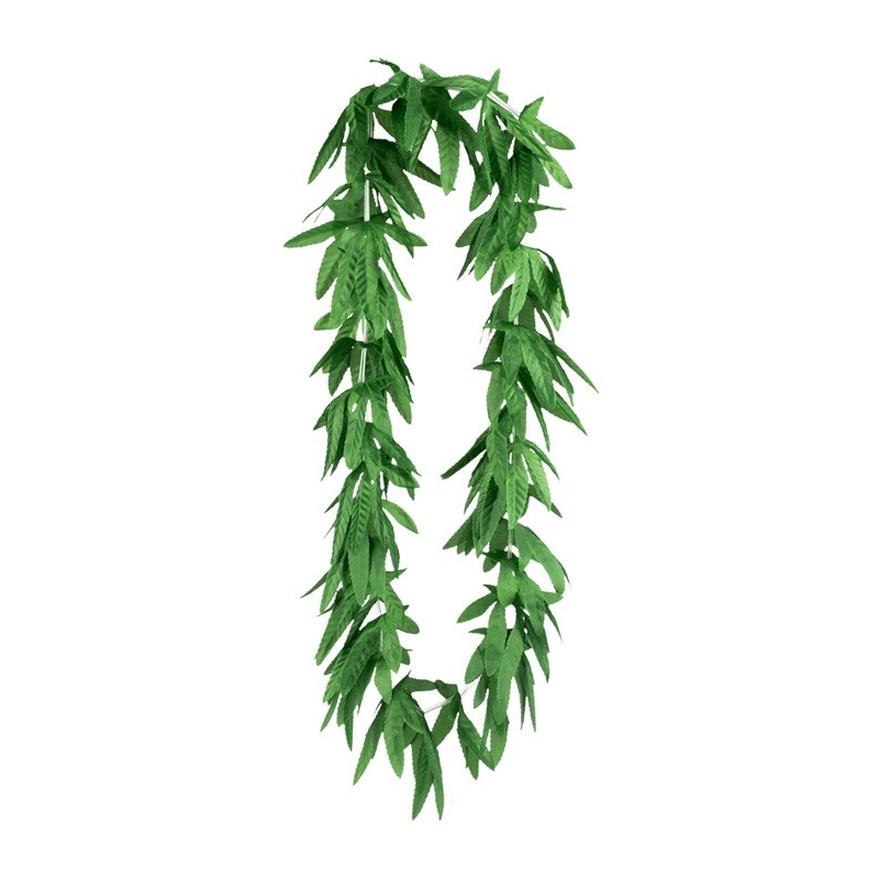 Collier hawaien feuilles tropicales