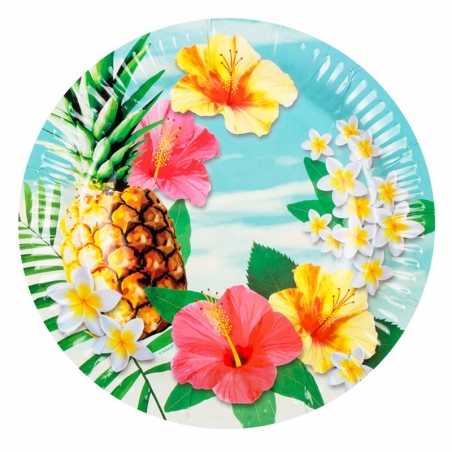 Assiettes paradis tropical, réalisez votre déco de table sur le thème tropical