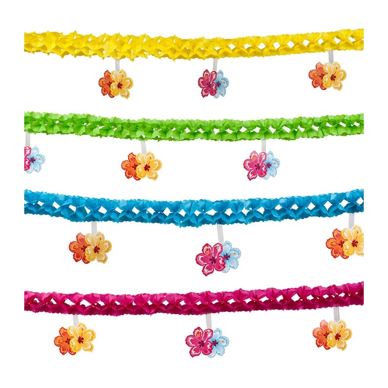 Guirlande Hibiscus - déco Hawaïenne et Tropicale