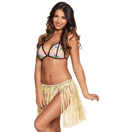 Jupe hawaïenne Raffia naturel 40 cm