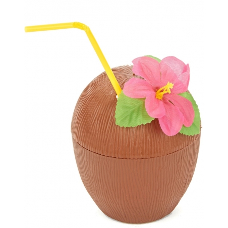Noix de coco avec hibiscus - Hawaï Party