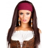 perruque femme pirate avec bandana - accessoire déguisement thème pirate et médiéval