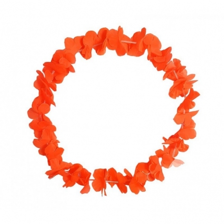 collier hawaien orange fluo pour se déguiser ou pour décorer lors d'une Hawaï Party