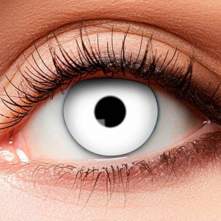 Lentilles blanches (sans correction) idéales pour réaliser un maquillage zombie pour Halloween Lentilles blanches (sans correction) idéales pour réaliser un maquillage zombie pour Halloween