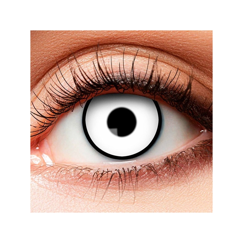 Lentilles noires et blanches idéale pour accessoiriser votre déguisement pour Halloween