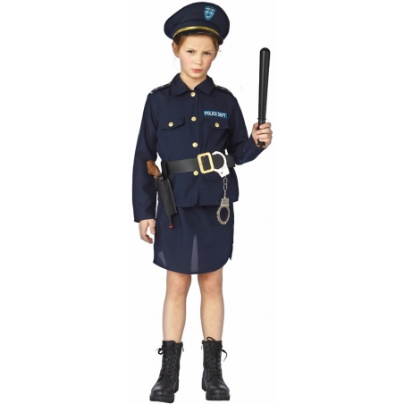 Déguisement fille policier costume avec casquette et menottes