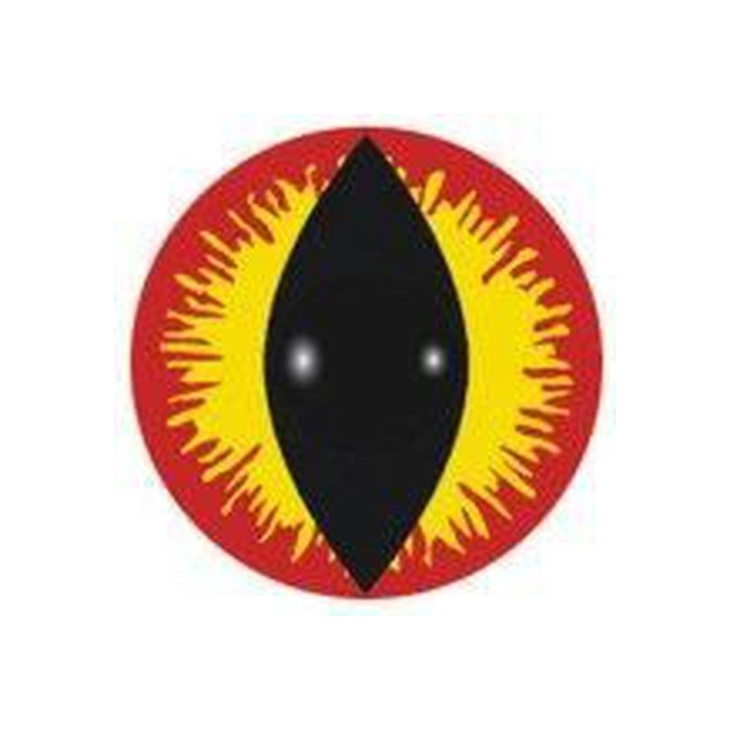 Lentilles diable rouge et jaune idéales pour se déguiser pour Halloween