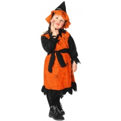 Déguisement sorcière pour fille de 2 ans et 3 ans, couleur orange - Halloween Party à petits prix