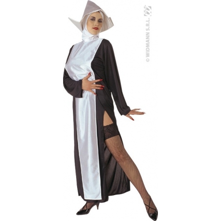 deguisement bonne soeur religieuse sexy noir et blanc, incarnez soeur Clothilde de la saga "le gendarme à saint tropez"
