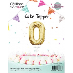 Ballon pour gâteau d'anniversaire chiffre 0 de couleur or auto-gonflant - CT6900-RO0