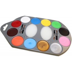 Kit de maquillage - palette 12 couleurs pour créer votre maquillage pour carnaval et halloween