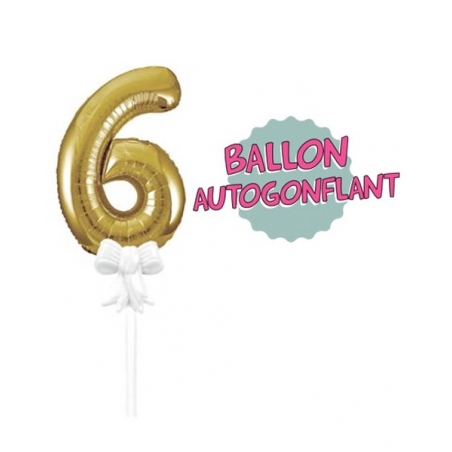 Ballon anniversaire chiffre 6, conçu pour la décoration de gâteau d'anniversaire