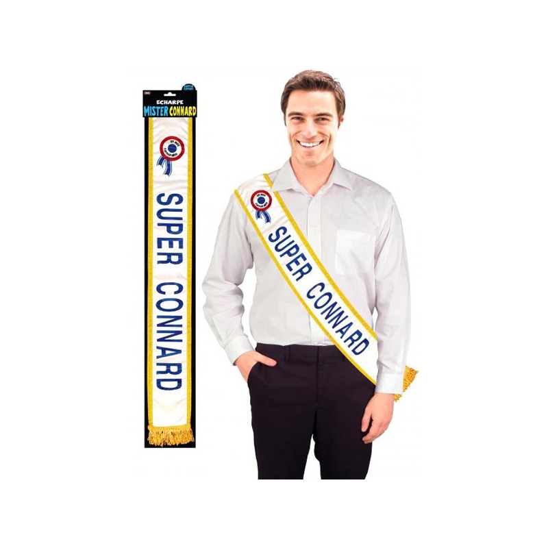 Écharpe super connard, un cadeau humoristique idéal pur fêter un enterrement de vie de garçon - ECH1211SUPCONNA