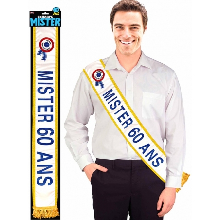 Écharpe anniversaire 60 ans pour homme - mister 60 ans Écharpe anniversaire 60 ans pour homme - mister 60 ans