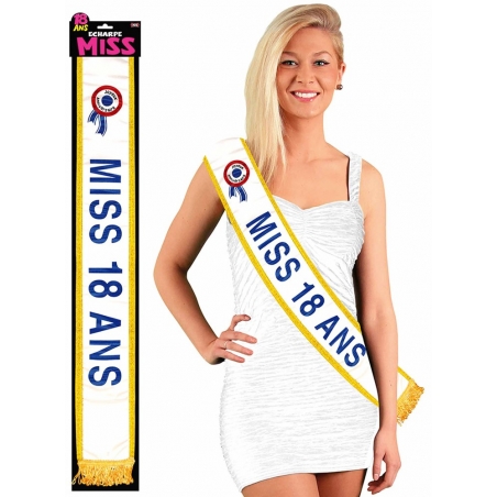 Écharpe anniversaire miss 18 ans, un cadeau original pour fêter l'anniversaire de Madame Écharpe anniversaire miss 18 ans, un cadeau original pour fêter l'anniversaire de Madame