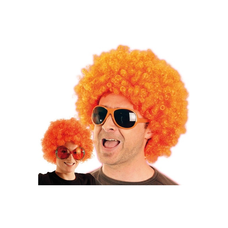 Perruque afro orange