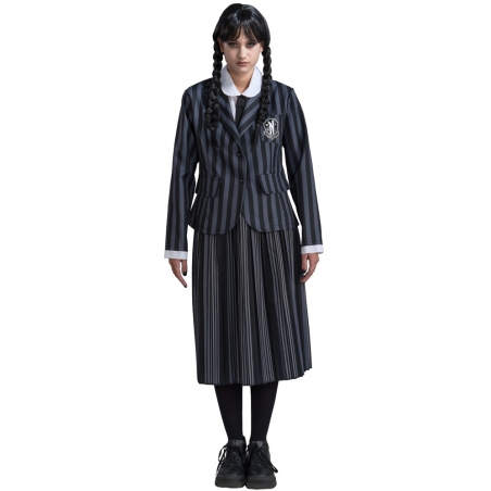 Déguisement Mercredi Addams, uniforme Nevermore 14 ans / 16 ans (164 cm) sous licence officielle Déguisement Mercredi Addams, uniforme Nevermore 14 ans / 16 ans (164 cm) sous licence officielle
