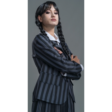 Uniforme école Mercredi Addams avec jupe, veste et plastron avec cravate sous licence officielle - Mercredi Addams Uniforme école Mercredi Addams avec jupe, veste et plastron avec cravate sous licence officielle - Mercredi Addams