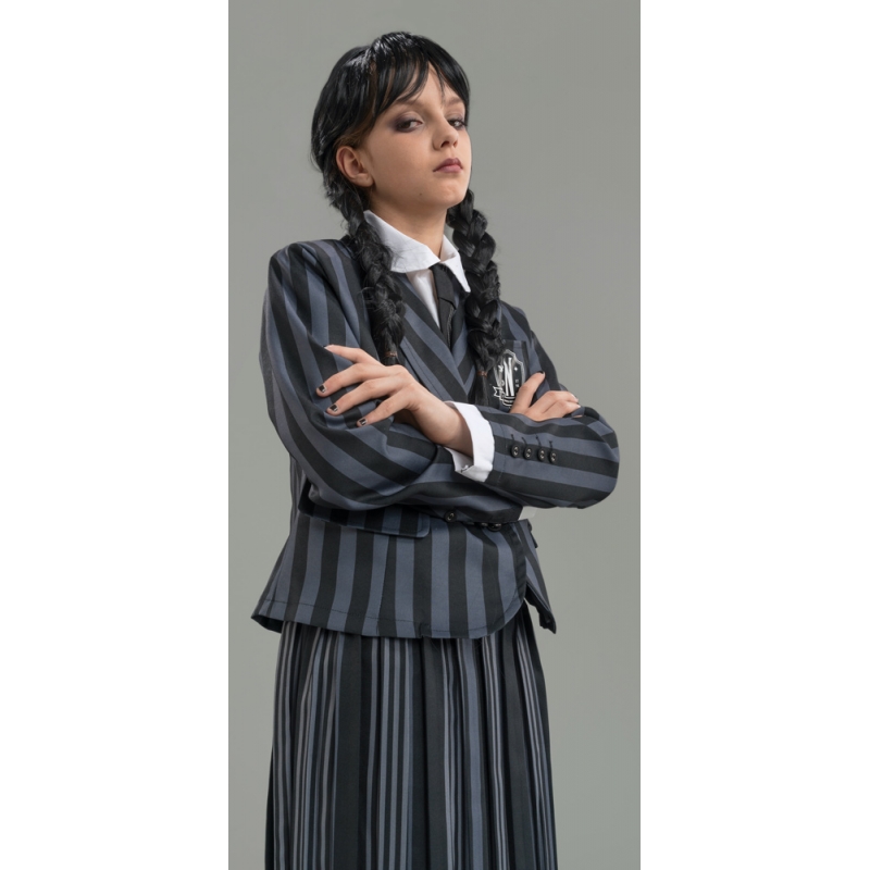 Mercredi Addams robe d'écolière Nevermore Academy pour fille (Licence officielle)