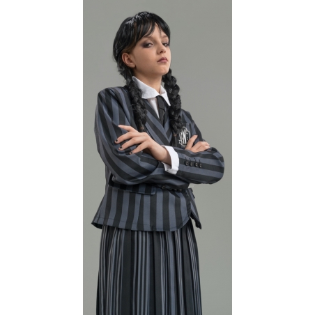 Mercredi Addams robe d'écolière Nevermore Academy pour fille (Licence officielle)