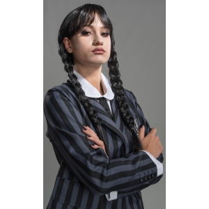 Perruque tressée du mercredi de la famille Addams pour adultes Perruque tressée du mercredi de la famille Addams pour adultes
