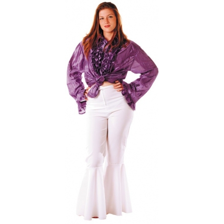 Pantalon disco femme blanc