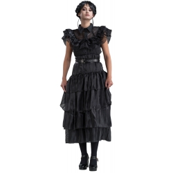 Mercredi Addams robe de bal pour femme, déguisement sous licence officielle
