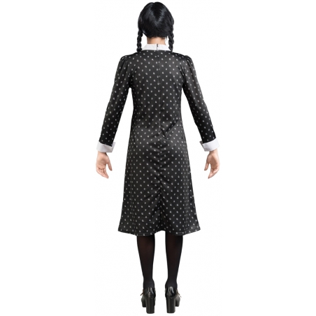 Déguisement Mercredi Addams pour femme, robe à motifs - Licence officielle Wednesday