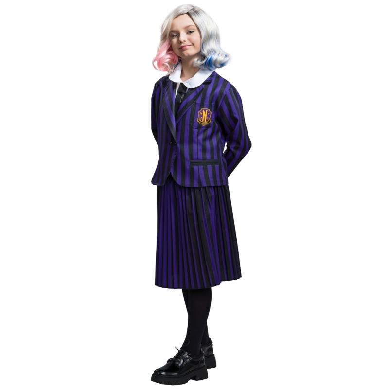 Mercredi Addams, uniforme écolière Nevermore noir et violet pour fille, la tenue idéale pour incarner Enid