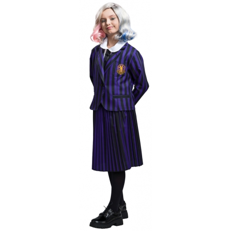 Mercredi Addams, uniforme écolière Nevermore noir et violet pour fille, la tenue idéale pour incarner Enid