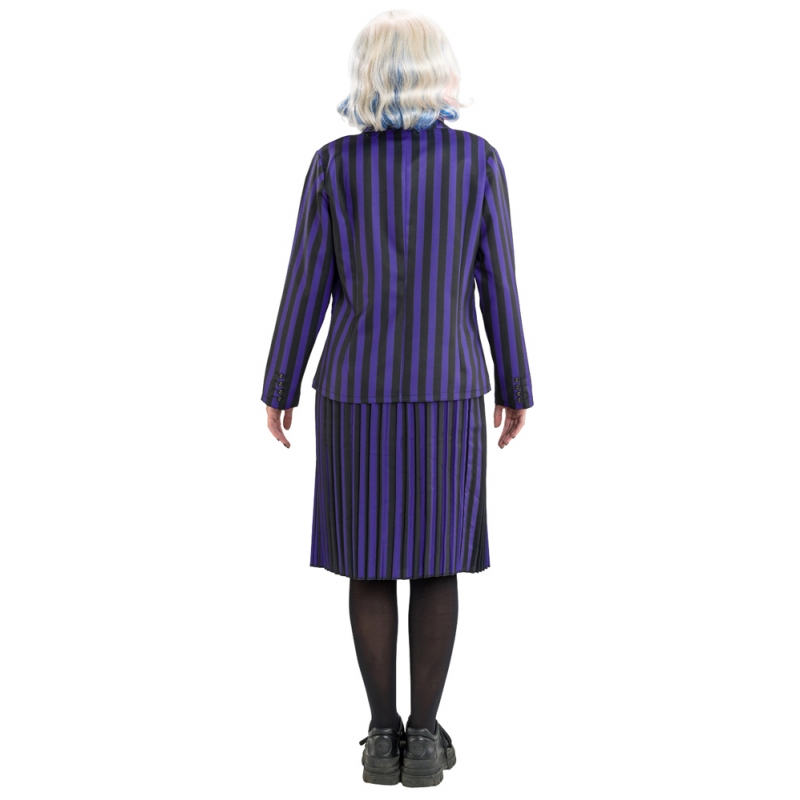 Robe étudiante Nevermore Academy noir et violet pour femme sous licence officielle Wednesday