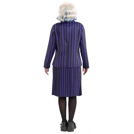 Robe étudiante Nevermore Academy noir et violet pour femme sous licence officielle Wednesday