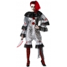 Déguisement de clown halloween pour femme, tunique grise et noire Déguisement de clown halloween pour femme, tunique grise et noire