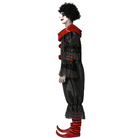 Tunique de clown tueur pour homme de couleur noir et rouge, un déguisement idéal pour fêter Halloween