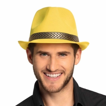 Chapeau borsalino jaune fluo pour hommes et femmes