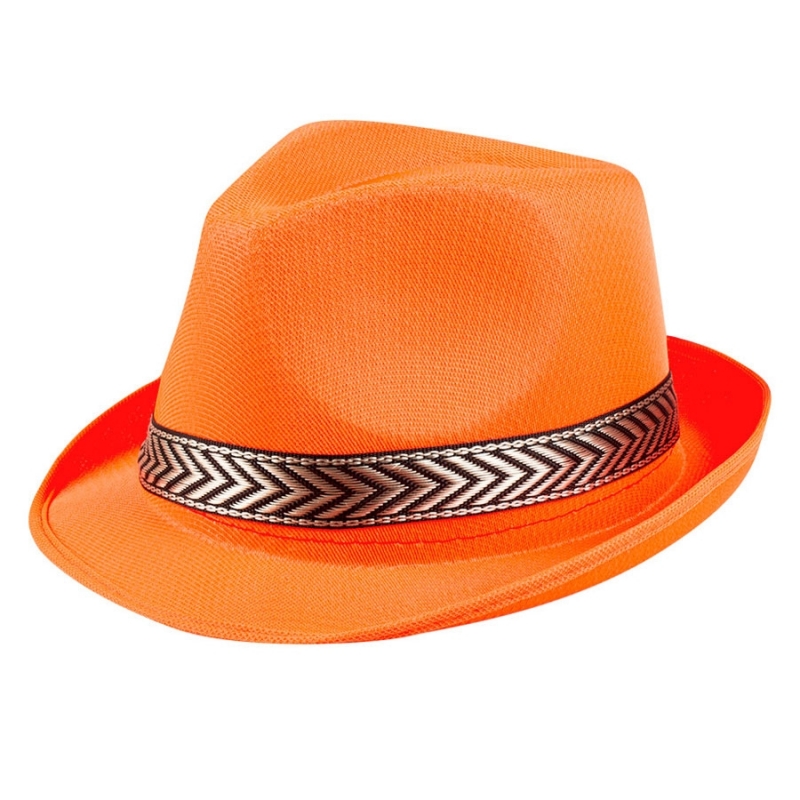 Chapeau borsalino orange fluo