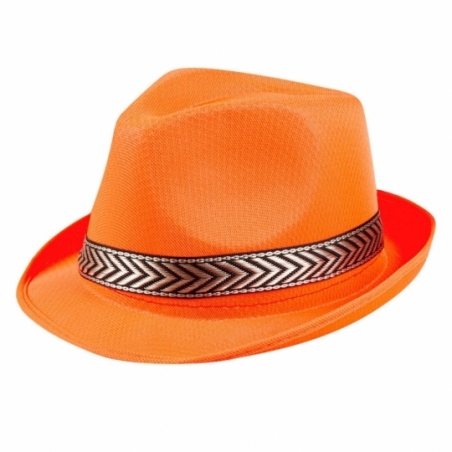 Chapeau borsalino orange fluo