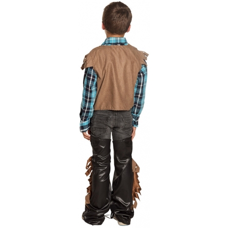 costume de cowboy garçon 4/6 ans avec gilet et chaps avec ceinture