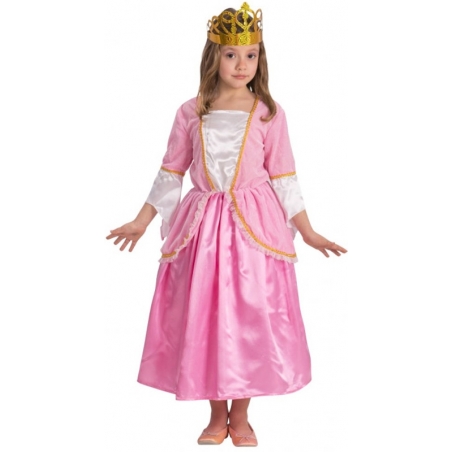Robe de princesse rose pour fille (couronne non fournie)