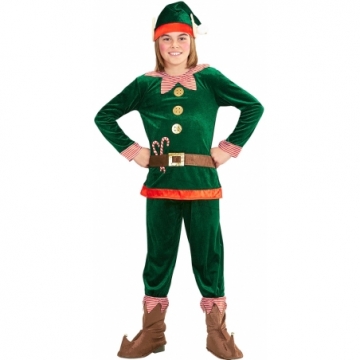 NET TOYS Costume Nain Déguisement Lutin Enfants L 146/152 Cm (9-12 Ans) Tenue D'enfant GNOME Habillement De Carnaval Assistant Du Père Noël Habits Farfadet Vêtements De Noël Kobold Garçon