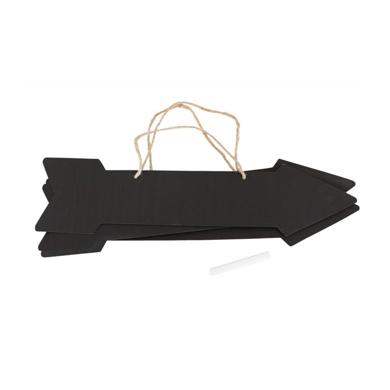 Lot de 3 flêches noires en carton effet ardoise