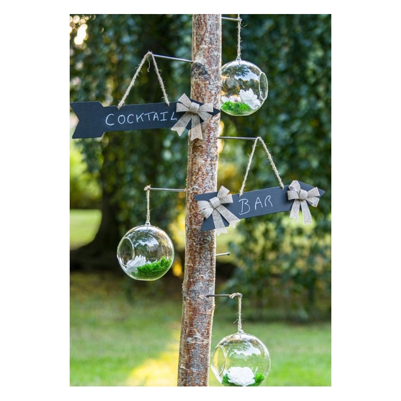Décoration de mariage, 3 flêches signalétiques noires avec craie