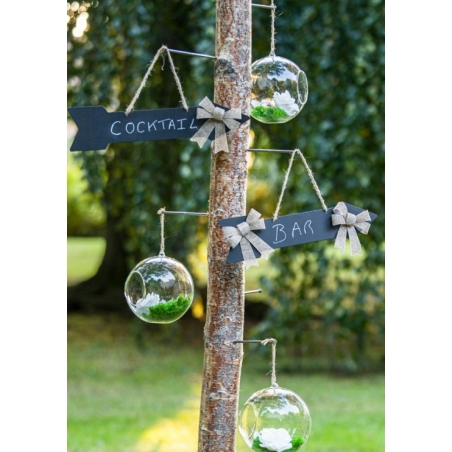 Décoration de mariage, 3 flêches signalétiques noires avec craie