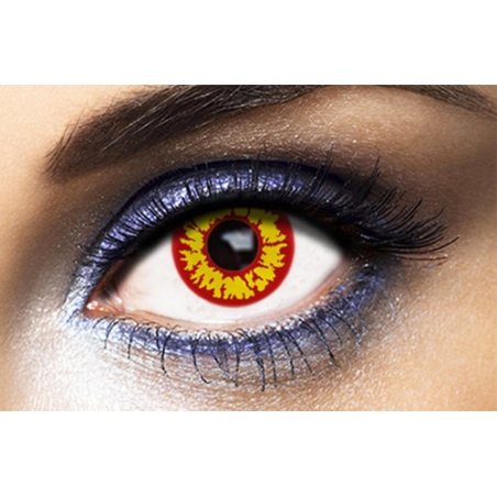 Lentilles rouges et jaunes journalières, idéales pour réaliser un maquillage réaliste pour fêter Halloween Lentilles rouges et jaunes journalières, idéales pour réaliser un maquillage réaliste pour fêter Halloween