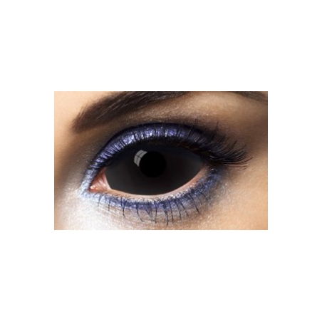 Lentilles noires intégrales sclera 22 mm. Apportez un réalisme époustouflant à tous vos maquillages pour Halloween Lentilles noires intégrales sclera 22 mm. Apportez un réalisme époustouflant à tous vos maquillages pour Halloween