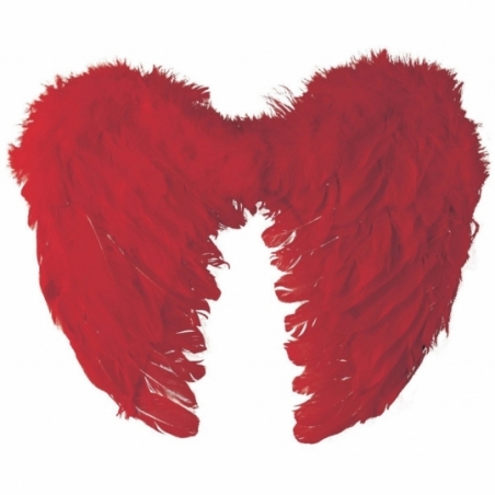 Petite paire d'ailes rouges idéale pour accessoiriser un cosplay pour Halloween