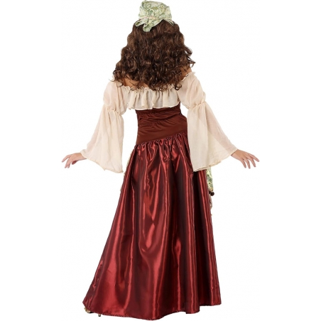 Costume de gitane pour femme avec robe et coiffe